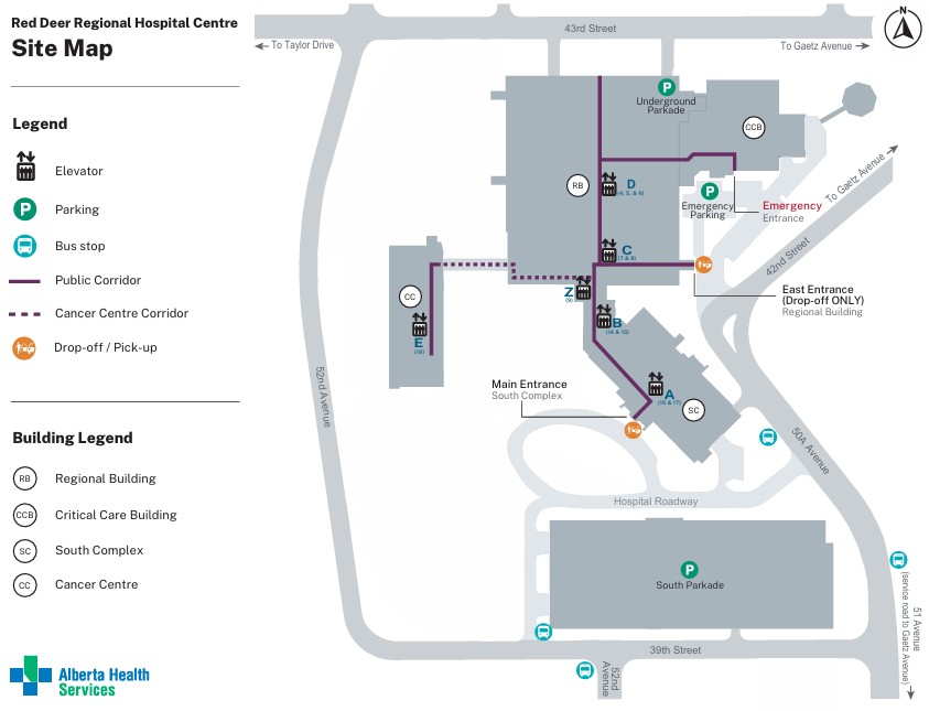 Hospital grounds map